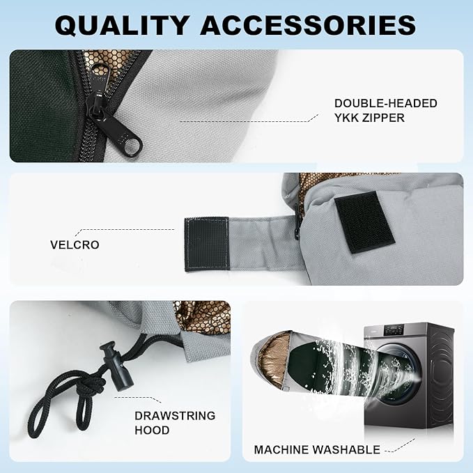 Winter Cold Weather Sleeping Bag for Adults 0 Degree,Cotton Canvas with YKK Zipper Compact Backpacking Mummy Camping Sleeping Bag