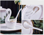 Dinner Plate Stylish Dinner Set for Restaurant and Home, Ceramic Tableware Set, European Style 60-Piece Set, Exquisite Kitchen Plate and Bowl Set/60 Pieces of Open Hot Pot ( 60 Pieces of Open Hot Pot)