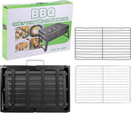 Uten Charcoal Grill, BBQ Grill Folding Portable Lightweight smoker Grill, Barbecue Grill Small desk Tabletop Outdoor Grill for Camping Picnics Garden Beach Party 17''x11.6''x 2.6''