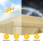 COBIZI 10x30 Pop Up Canopy Tent with 5 Sidewalls, Waterproof Party Tent for Wedding Backyard Events, Commercial Outdoor Shelter with Sandbags, Khaki