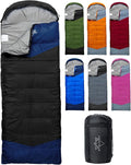 Single Sleeping Bag for Adults Kids 3-Season, Lightweight Waterproof Ripstop, Dual Zipper Bottom Vent, Compression Sack, Portable Camping Hiking Backpacking Gear