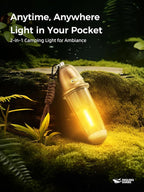 Smiling Shark Camping Ambient Lighting, XPE LED Small Tent Light with Lanyard Rechargable IPX4 Waterproof White & Warm Light Mode Wearable Portable Camping Lantern for Outdoor Hiking Emergency Picnic