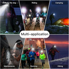 KunHe 40 Pack Headlamp Flashlight Head Lamps led Rechargeable Headlight Motion Sensor Head Lamp 10 Mode for Outdoor Camping Gear Hiking Fishing Running Cycling Headlight Emergency Lights for Home