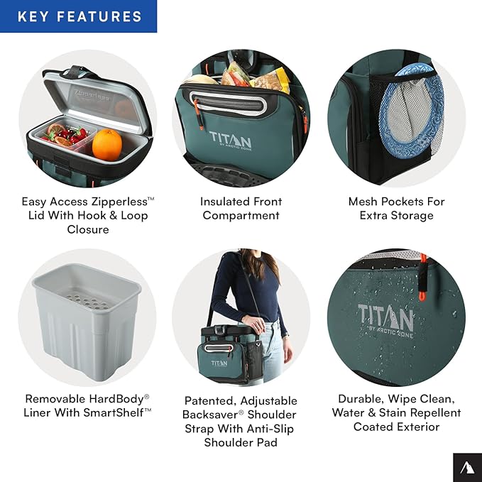 Titan by Arctic Zone Deep Freeze Cooler - Zipperless Hardbody Cooler - Deep Freeze Insulation, HardBody Liner, and SmartShelf