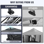 10X10 Pop Up Canopy Tent,Removable Pockets Sidewall for Extra Storage,Easy Up Canopy,Heavy Duty One Person Set Up Event Tent,Grey
