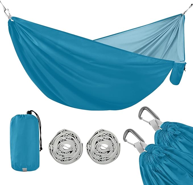 Cerulean Camping Gear with 2 Tree Straps Camping Hammock for Yard 114" x 54"