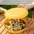 Berglander Camping Mess Kit with Bowl, Plate, Cup, Spoon, Fork, Knife and Carry Bag, Save Space, Easy to Carry, Plastic Camping Essentials Utensils for Travel, Picnic, Outdoor (Gold Yellow)