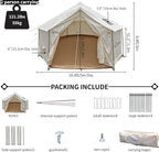 DANCHEL OUTDOOR B6 Luxury Glamping Wall Tent w/Stove Jack, No Center Pole, Higher Side Wall, 900D Flame Retardant Oxford for 4 Season 4-6 Person Family Yurt Cabin Glamping Camping,13ft/16.4ft