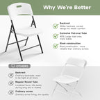 8FT Folding Table Set with 4 Chairs – Heavy-Duty 660 lb Table & 600 lb Chairs, Portable Foldable Furniture Set for Camping, Parties, Indoor & Outdoor Use