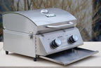 Monument Grills Tabletop Propane Gas Grill for Outdoor Portable Camping Cooking with BBQ Cover(2 items)