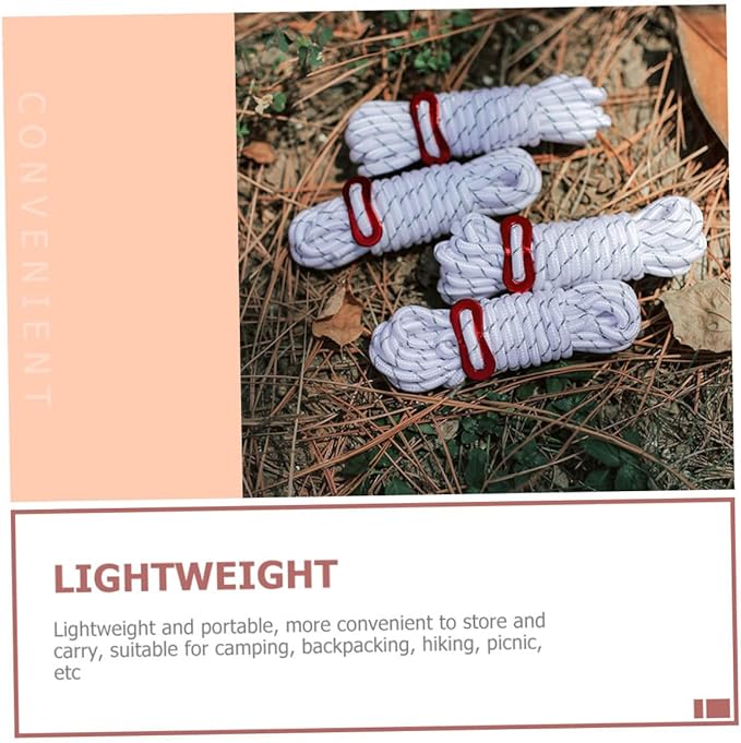 4pcs Tent Ropes for Camping Tent Fixing Ropes Reflective Canopy Supplies