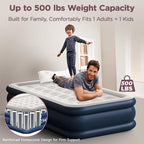 Twin XL Air Mattress with Built-in Pump, 18" Raised Comfort, 80“ Length, 48Hr Leak-Proof Test, Upgraded Honeycomb Pillar Design, Supports 500 lbs, 2-Min Inflation for Home, Guests & Camping