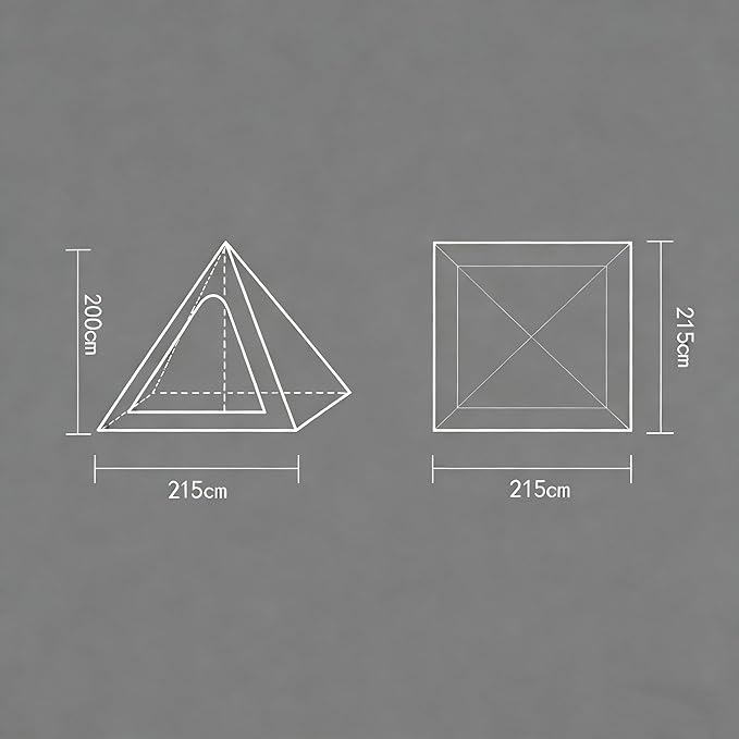 300D Oxford Fabric Pyramid Tent - Waterproof & Windproof Camping Tent for Backpacking & Hiking Trips