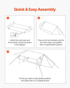 VEVOR Hot Tent, Camping Tipi Hot Tents with Stove Jack, Portable Winter Camping Tents with Snow Skirt, Easy Setup, Waterproof 4 Season Shelter Tents for Fishing Backpacking