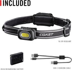 Coast RL10R 750 Lumen Rechargeable LED Headlamp with Variable Light Control and Rear Safety Signal