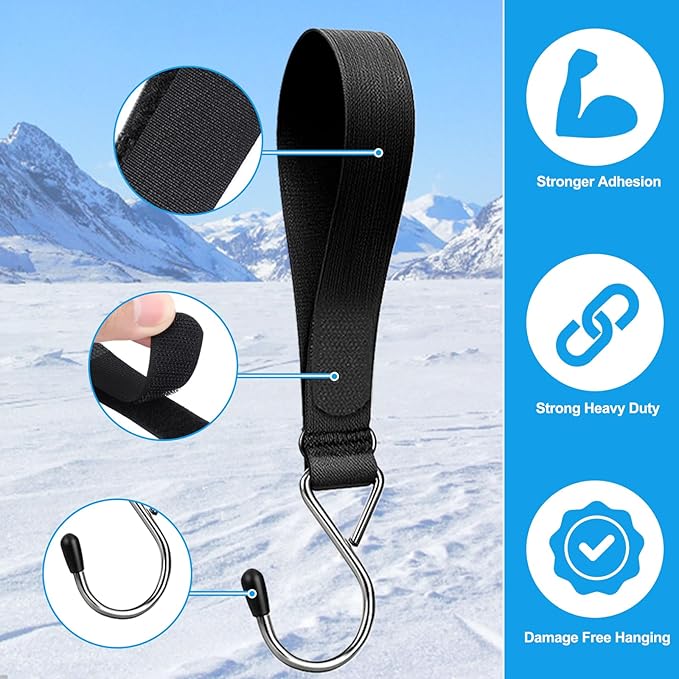 14PCS Ice Fishing Shelter Tent Hooks with Storage Box,Heavy Duty Ice Fishing Accessories and Equipment Gifts Must Haves for House Outdoor Camping Hunting