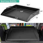 Hiorucet 18 Inch Cast Iron Griddle, Large Flat Top Plate for Gas Grills and Range Oven, Universal BBQ Cooking Grill Griddle Pan Insert with Handles for Indoor/Outdoor, Camping, Tailgating, Parties.