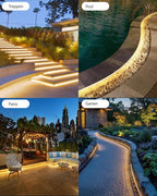 Upgrade Solar Led Strip Lights Outdoor, 50ft Solar Rope Lights Self-Adhesive Waterproof, 8 Mode with Remote Timer and Auto On/Off, Perfect for Deck, Patio, Poolside, Camping Decor, Warm White