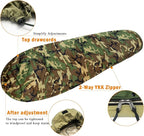 MT Army Military Modular Sleeping Bags System, Multi Layered with Bivy Cover for All Season, Woodland/Multicam