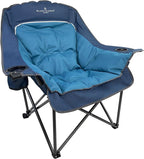 Black Sierra Oversized Camping Chair for Adults – 400 lb Heavy Duty Folding Chair with Cup Holders & Carry Bag