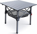 Folding Camping Table, Portable Lightweight Beach Tables for Sand Foldable, Aluminum Roll-up Folding Square Table for Outdoor Camping, Picnic, Card, Travel