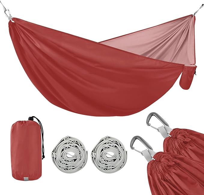 Brown Plain Camping Hammock Swing Hammock for Camping Travel Accessories
