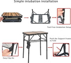 Mini Folding Camping Table - 2ft Lightweight Adjustable Height with Carry Handle, Anti-Stain Desktop for Outdoor Glamping/Picnic/Patio & Indoor Decor (24" L×16" W)