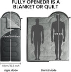 ASHOMELI Camping Sleeping Bags for Adults - 4 Season Warm & Cool Weather - Summer, Spring, Fall, Winter, Lightweight, Waterproof Sleeping Bag for Camping, Traveling, Indoors and Outdoors