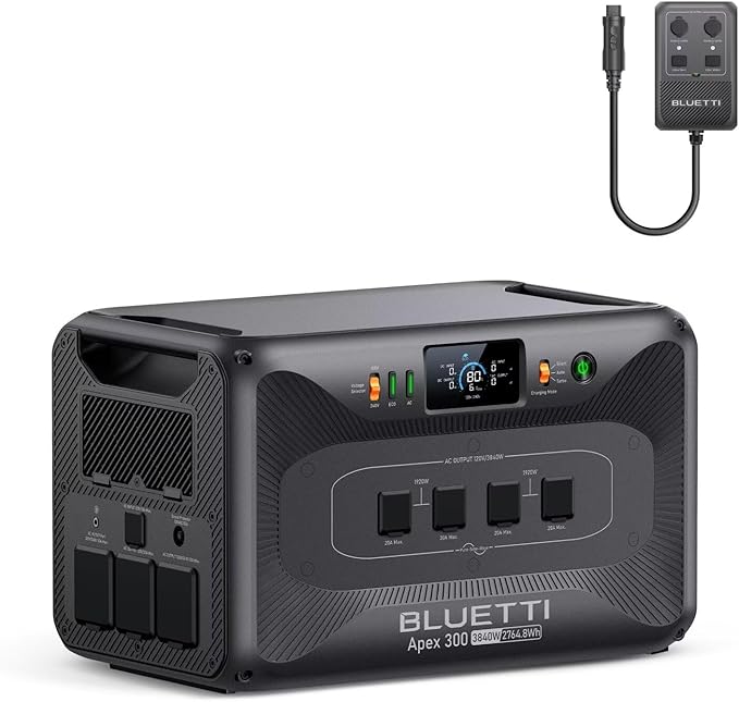 BLUETTI Apex 300 Portable Power Station (2025 New) with Hub D1, 2764.8Wh LFP Battery Backup with 6 3840W AC Outlets (7680W Surge), RV-Optimized DC Ports (50A Anderson), Ideal for Camping and RV Life