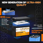 24V 140Ah Lithium Battery,3584Wh Deep Cycle LiFePO4 Battery with 100A BMS,5000+ Cycles,Perfect for Home Storage and Off-Grid,Camping,Solar,Bankup Power etc