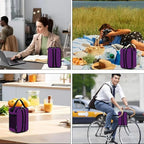 BEIMILY Lunch Box for Men Women Adults,Mini Insulated Lunch Bag for Office Work Picnic,Reusable Portable Lunchbox,Soft Cooler Tote Bag,6 can cooler bag,Mini,Dark Purple