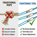 6 Pack Rope with Roller Tensioner for Easy and Secure Tying,2026 New Heavy Duty Retractable Buckle Rope with Accessory Cord for Camping Boating Home Storage Outdoor Use