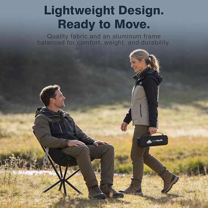 Lightweight Folding Camping Chair — Compact One-Piece Design, Quick Setup, Stable Aluminum Frame, Portable Chair for Travel, Hiking & Short Outdoor Breaks