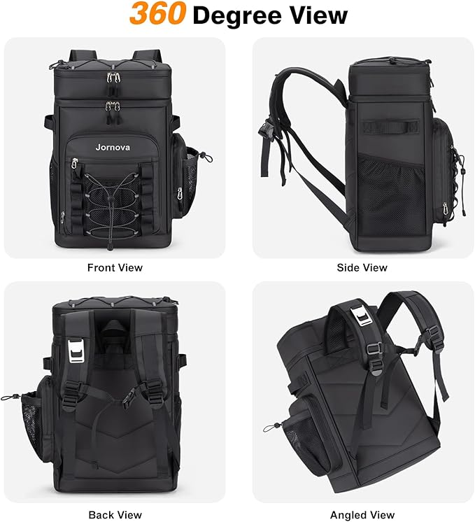 Insulated Cooler Backpack, 40L Leakproof Backpack with Double Compartments for Men & Women, Large Lunch Cooler for Camping, Beach, Travel, Picnic, Up to 48 Cans