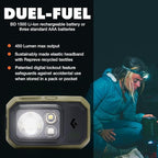 BLACK DIAMOND Storm 450 Headlamp | 450 Lumens Brightness | Waterproof & Dimmable | 3X AAA Battery Operated (Included | Camping, Hiking, Running | Ops Dark Olive