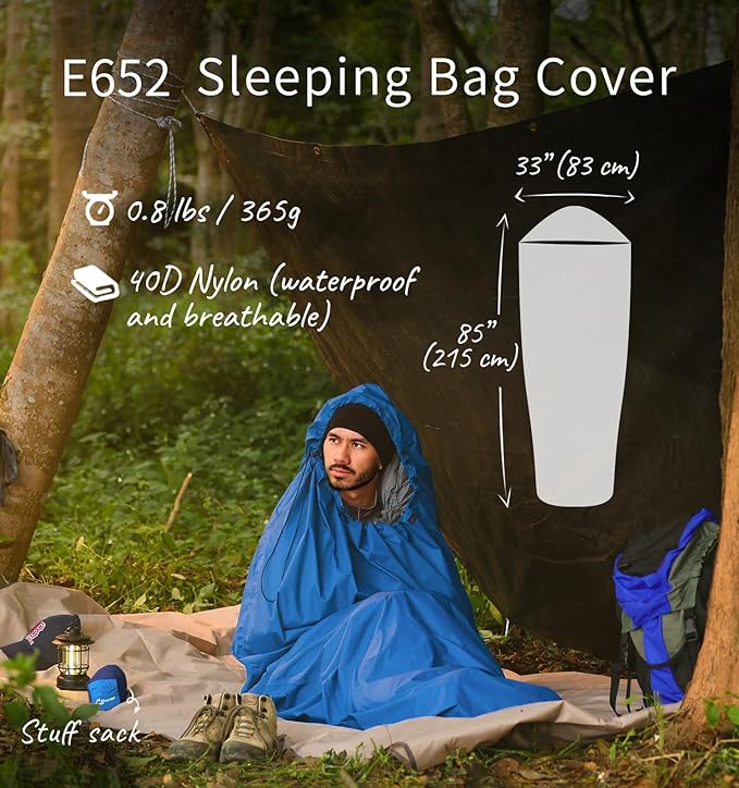 Litume Bivy Sack Sleeping Bag Cover – Waterproof Mummy-Style, Compact & Lightweight Shelter for Stealth Camping Backpackers Wild bushcraft Equipment Outdoor Survival
