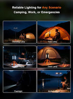 Rechargeable Telescopic Camping Light, 15000mAh Collapsible Lantern with 270° Rotation & Dimming, Portable Flashlight, Waterproof Tent Light for Outdoor Camping, Hiking, Barbecue, Fishing & Emergency