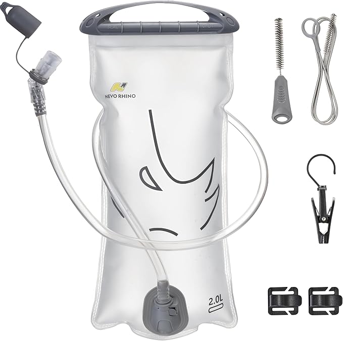 N NEVO RHINO Hydration Bladder 2L-3L,Water Reservoir for Hiking Backpack Leak Proof Water Storage Bladder,BPA-Free Water Pouch Hydration Pack for Camping Cycling Running