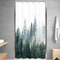 Small Stall Shower Curtain Narrow RV Walkin Nature Forest Mountain Half Stand Shower Curtains for Bathroom Woodland Tree Camping Bath Accessories Set with Hooks 36 x 72 Inch