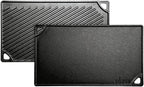 Lodge Double Play Reversible Cast Iron Grill/Griddle - Dual-Sided with Double Burner Configuration for Eggs, Pancakes, Burgers & More - Seasoned, Non-Toxic Cookware - Heavy-Duty Grill Pan - Black