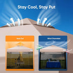 Quictent 10x10 Pop Up Screened Canopy Tent, Instant Setup for 1 Person with Netting, Portable & Compact, Waterproof & UV Protection, Ideal for Camping, Beach, Parties, and Outdoor Events