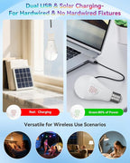 RGB WirelessGlow Rechargeable Light Bulbs with Remote, 8 Color & Dimmable Battery Operated Light Bulb with Memory Mode, 2 Timer, Cordless E26 Bulb for Wall Sconce, Nursery, Power Outage, Closet, 2PK