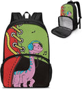 Insulated Cooler Lunch Box Backpack for Little Kids, All In One Backpack Meal Bag Teens Bookbag Primary Middle School Daypack, Laptop Bag Insulated Meal Cooler Box, Music Dinosaur