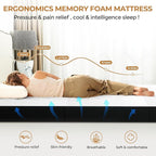 6 Inch Trifold Mattress, Twin Size Foldable Memory Foam Mattress with Viscose Derived from Bamboo Washable Cover, Portable Folding Mattress Topper for Camping, Guest, RV, Ventilated