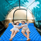 Inflatable Travel Mat with Built-in Pillow - Double Sleeping Pad, Compact Lightweight Gear for Camping Hiking Trekking Tent Backpacking Outdoor Adventures Rest Comfort Air Cushion