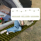 Enlarged and thickened air Sleeping Mats for camping (78.75 x 27.55 X 3.93 inches), 330lbs load capacity, quick inflation in 25 seconds at maximum speed, low noise, TPU coated(Military Green)
