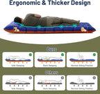 KASBAH Camping Sleeping Pad,Extra Wide 6 inch Thick Inflatable Sleeping Pads with Built-in Foot Pump and Pillow,Ultralight Camping Mat Gear for Outdoor Hiking,Camping