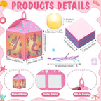 12 Sets Mermaid Lanterns Crafts with LED Candles Mermaid Tissue Paper Crafts Kits DIY Paper Lanterns for Party Decor Activities
