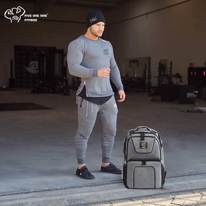 519 Fitness Meal Prep Backpack,Insulated Cooler Lunch Backpack with Computer Compartment,Hiking Picnic Cooler Backpack For Men and Women,3 Meal Containers,2 Ice Packs and Protein Shaker Included