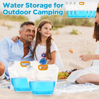 16 Pcs Water Emergency Container Bag, 1.3 Gallon Storage Bags, Freezable, BPA Free Food Grade Clear Plastic Water Carrier Tank, Foldable Storage Bottle for Camping Riding